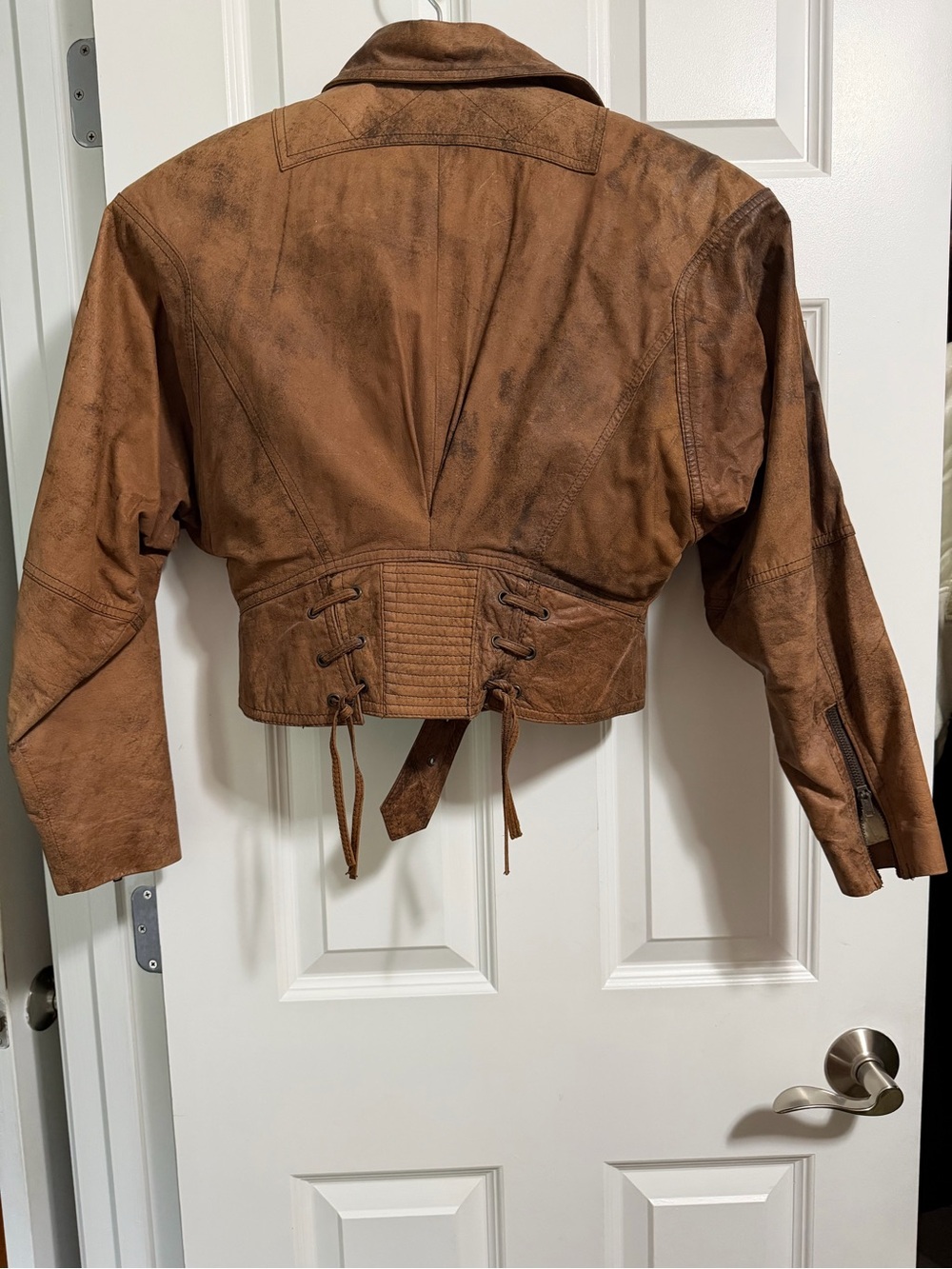 Vintage, Adventure Leather Brown Suede Moto Jacket - Women - Picture 5 of 9